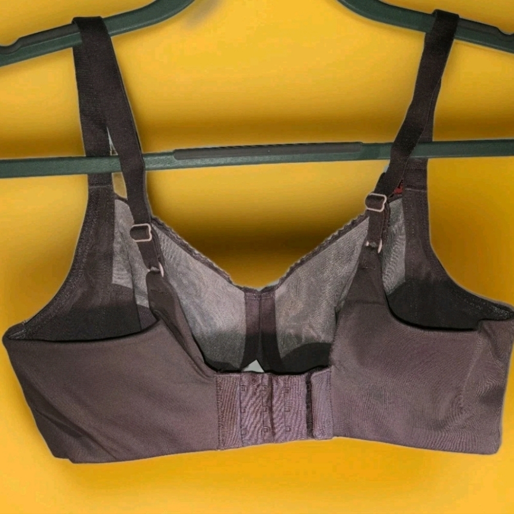 Lilyette Minimizer Bra 34DD Rum Raisin Lace Underwire Adjustable LY0434 - Picture 2 of 6